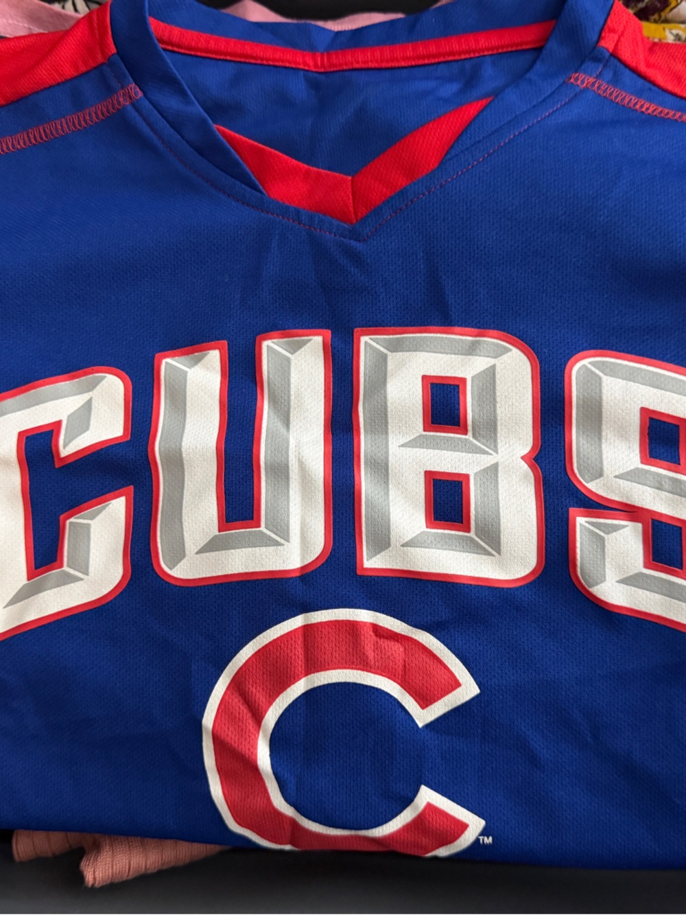 Blue 'Cubs' Graphic Jersey with Red & White Accents